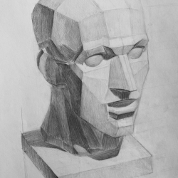 Обрубовка головы - академический рисунок карандашом