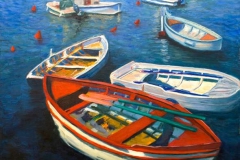 Лодки - морской пейзаж. Уроки живописи масляными красками
